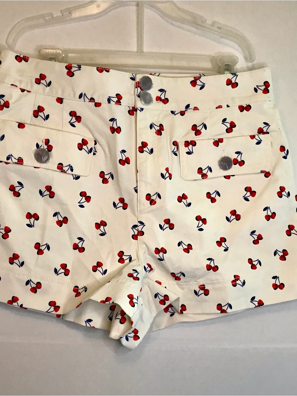 Kate Spade New York Cherry Toss Shorts Fruit Print High Rise Womens 10 NWOT